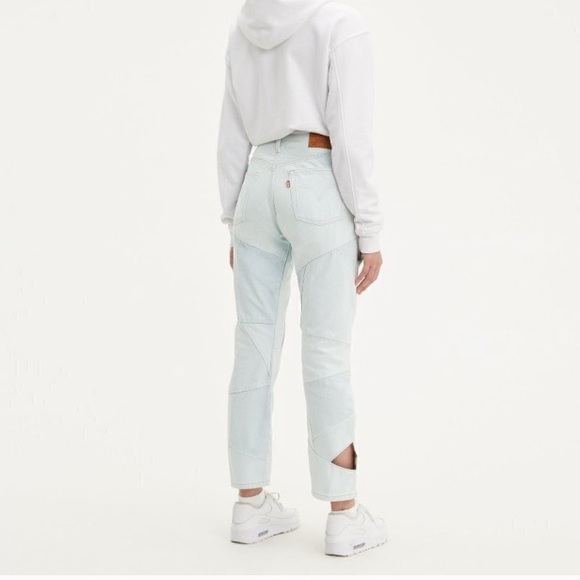 Levi's Premium Light Blue Jeans 501s Cut Out High Rise Button Fly 28 - Picture 1 of 13